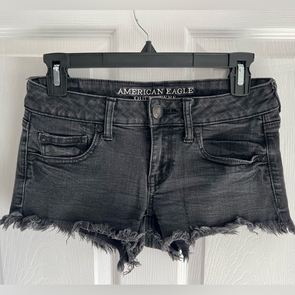 AE black jean shorts